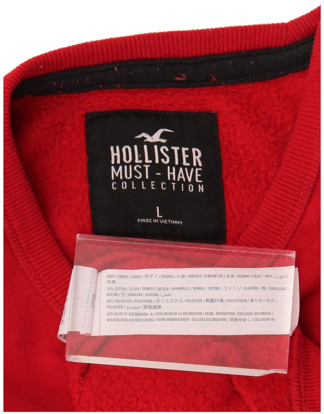 HOLLISTER Herren-Sweatshirt mit Grafik, groß, aus roter Baumwolle