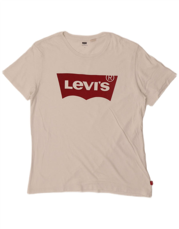 Levi's Herren-T-Shirt mit Grafik, Größe L, Weiß