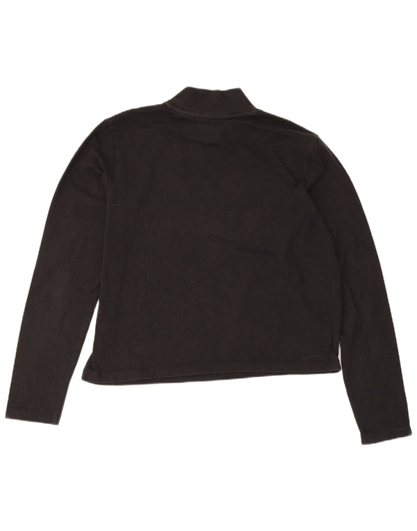 Puma Damen Crop Graphic Top Langarm UK 12 Medium Schwarz