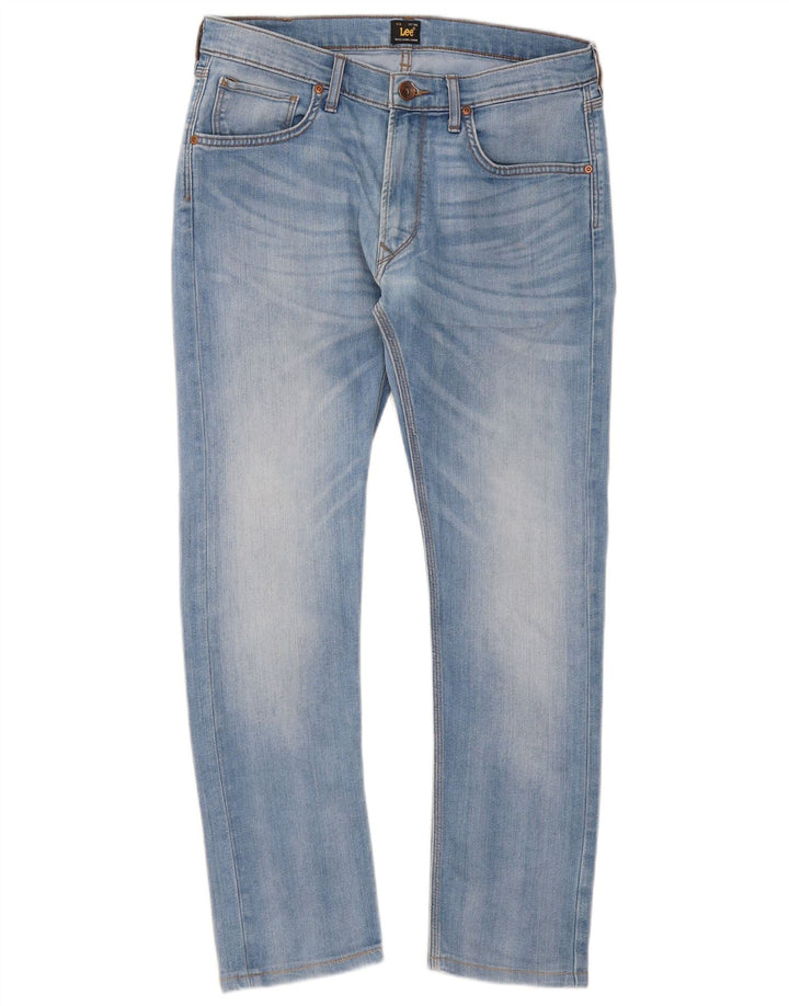 Lee Damen Luke Slim Jeans W32 L28 Blaue Baumwolle