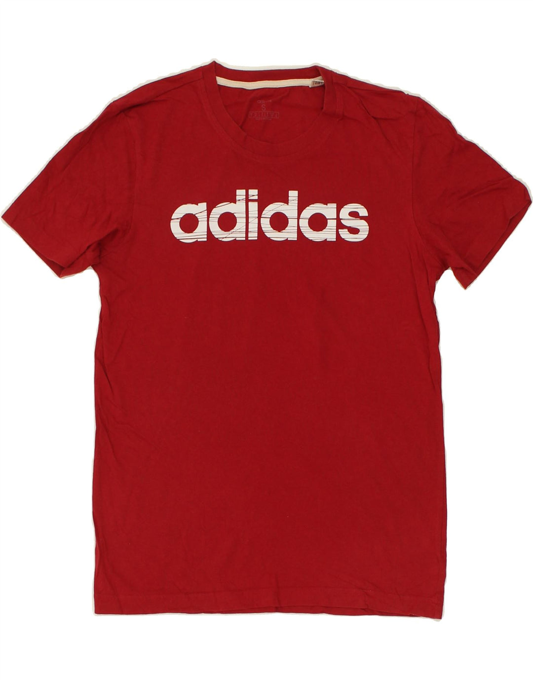 ADIDAS Mens Graphic T-Shirt Top Small Red Cotton Vintage Adidas and Second-Hand Adidas from Messina Hembry 