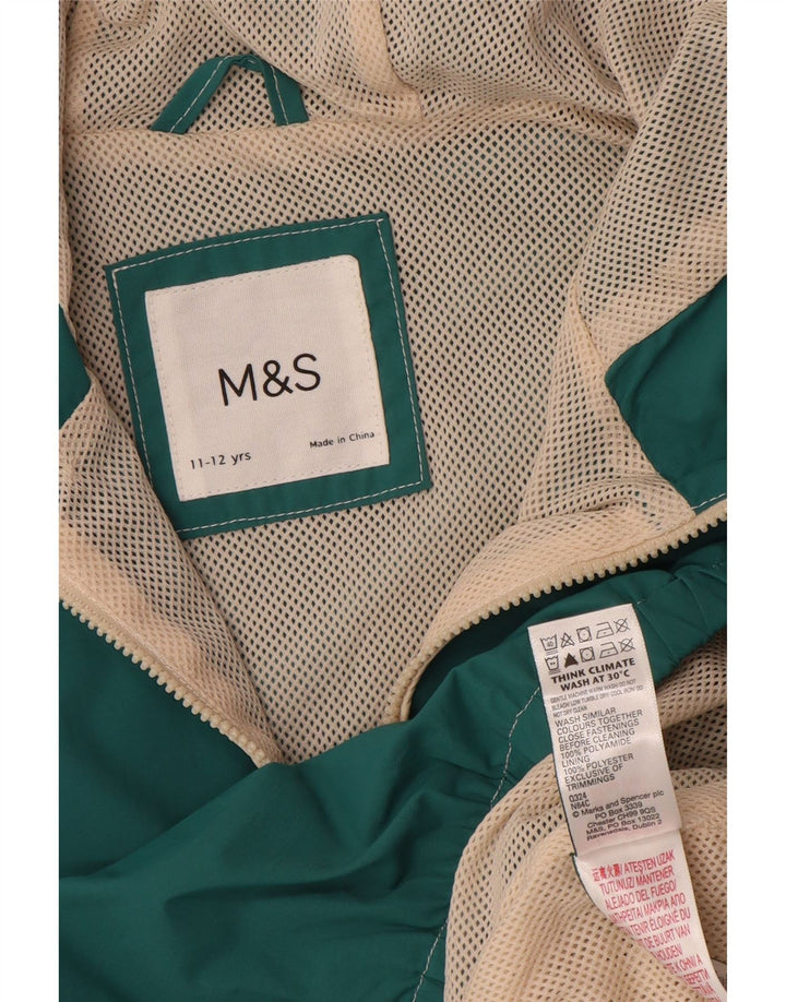 Marks & Spencer Übergroße Regenjacke mit Kapuze für Jungen, 11–12 Jahre, Grün