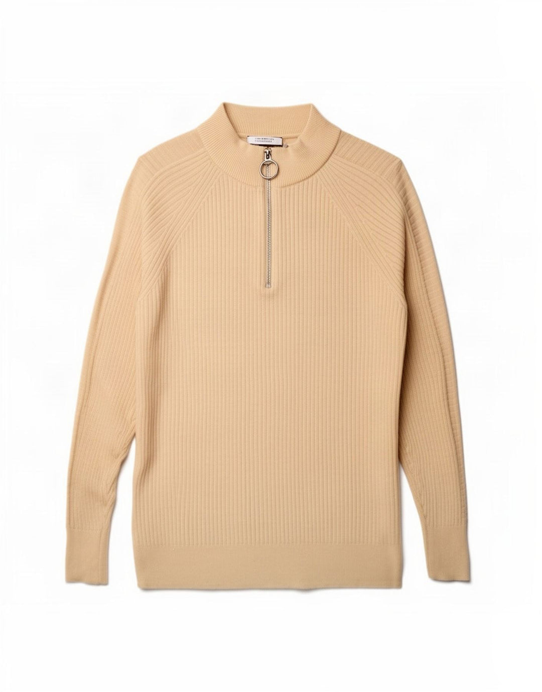 Marks & Spencer Damen-Pullover, übergroß, mit Reißverschluss, Gr. 10, Größe S, Beige