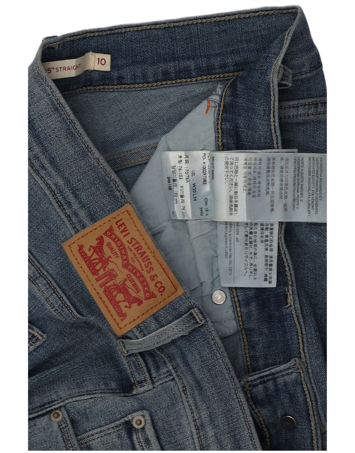 LEVI'S Damen-Jeans, lang, gerade, US 10, Größe L, W30, L34, Blau, Baumwolle