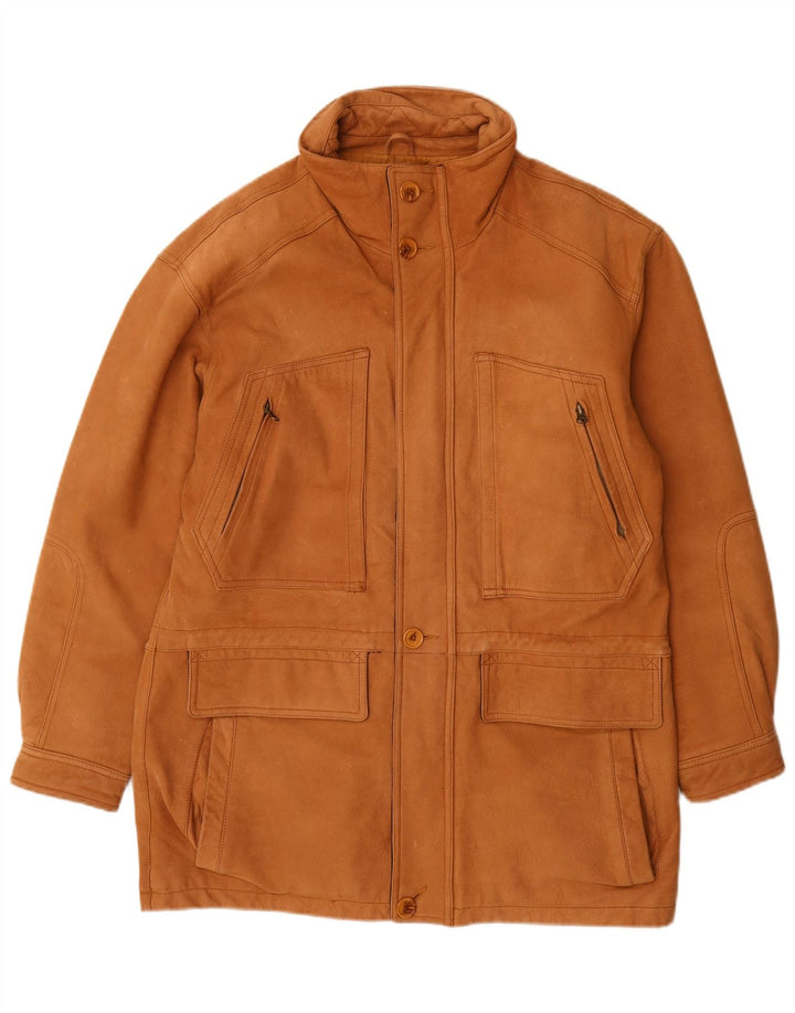 Rover&Lakes Herren Ledermantel IT 46 Kleines braunes Leder