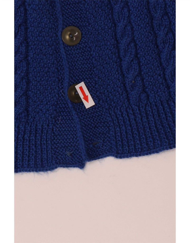 Vintage Herren Cardigan Pullover Mittelblau
