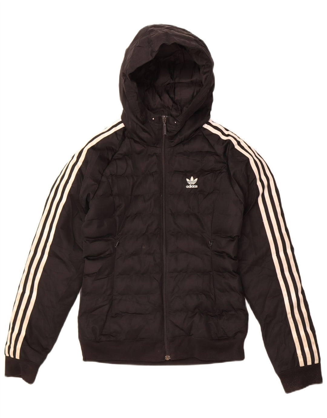 Adidas Damen Kapuzenjacke, gepolstert, UK 6, XS, Schwarz, Polyester