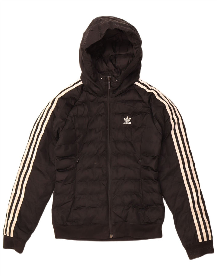 Adidas Damen Kapuzenjacke, gepolstert, UK 6, XS, Schwarz, Polyester