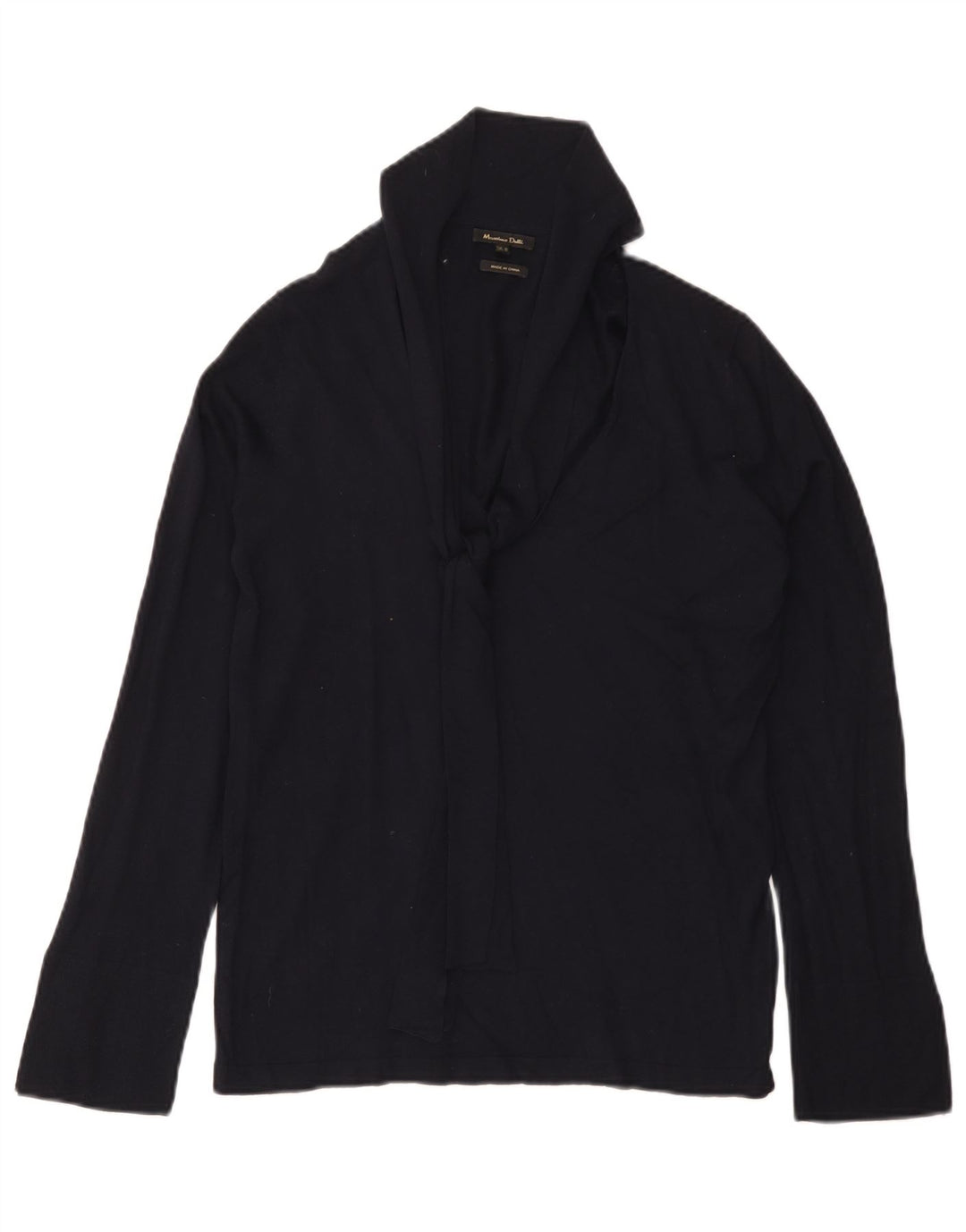 Massimo Dutti Damen-Pullover mit Schalkragen, Gr. 12, mittleres Marineblau