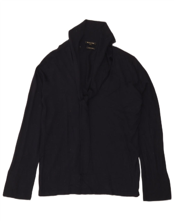 Massimo Dutti Damen-Pullover mit Schalkragen, Gr. 12, mittleres Marineblau