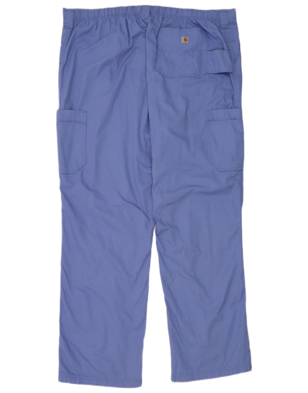 Carhartt Herren gerade Cargohose 2XL W44 L33 Blaue Baumwolle