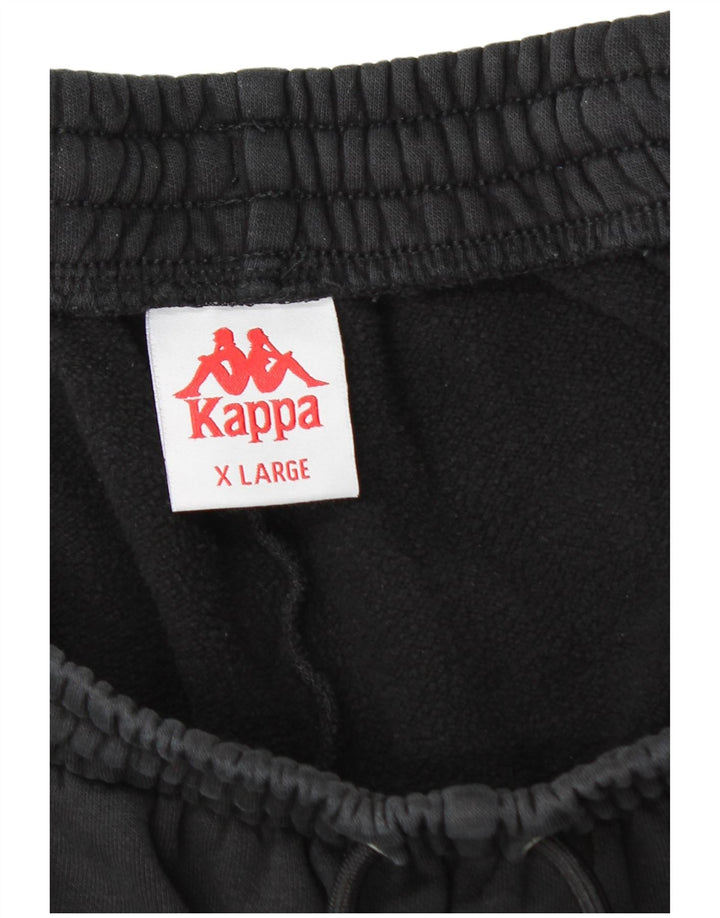 KAPPA Herren-Trainingshose, Jogginghose, XL, Schwarz, Baumwolle