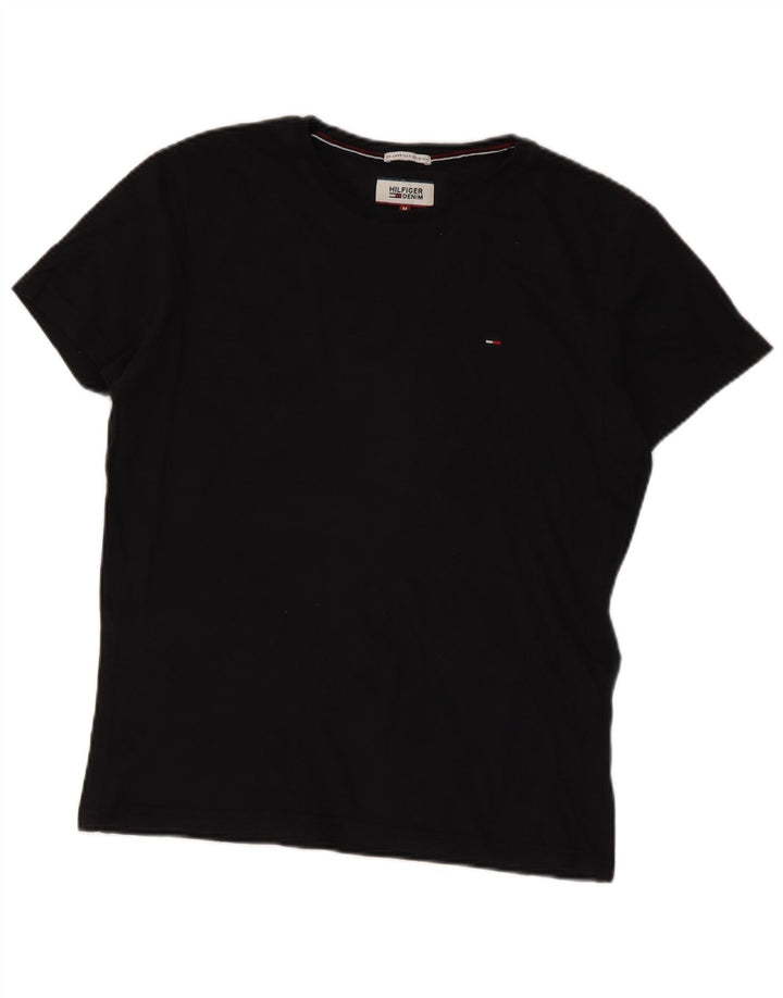 Tommy Hilfiger Herren T-Shirt Top Medium Schwarz Baumwolle