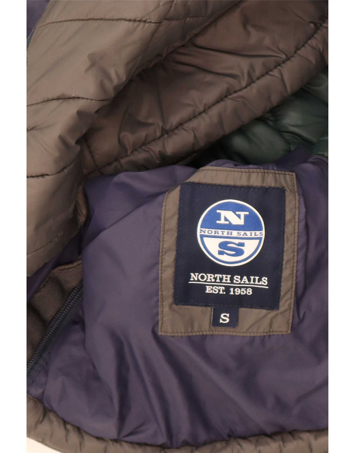 North Sails Herren-Jacke mit Kapuze, gepolstert, UK 36, Größe S, graues Nylon