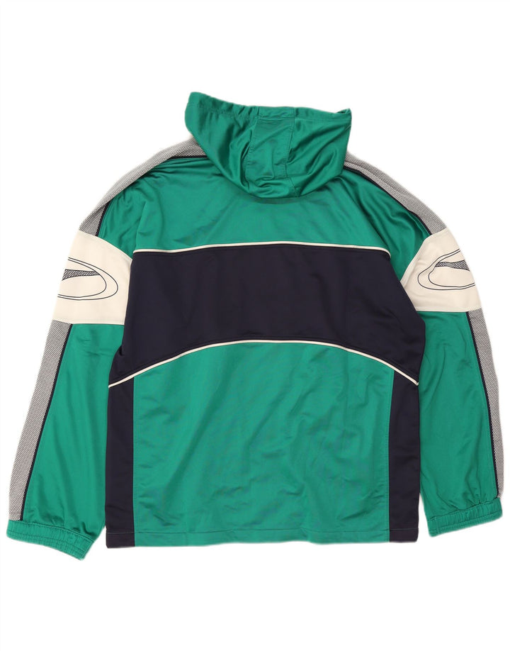 Puma Herren-Trainingsanzug mit Kapuze und Grafik, XL, grünes Farbblock-Polyester