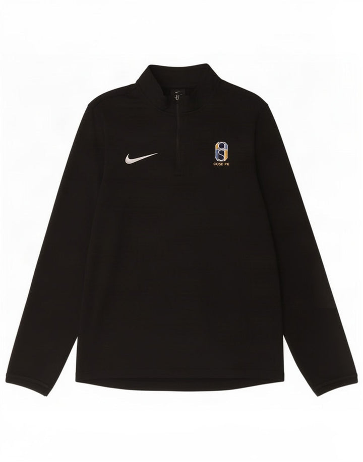 Nike Herren-Pullover-Trainingsanzugoberteil mit Reißverschluss, Größe S, Schwarz, Polyester