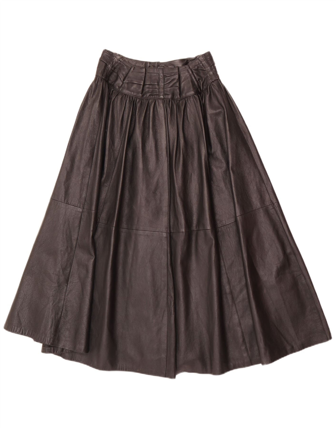 Avedon Damen-Lederrock mit hoher Taille, ausgestellt, W24, Größe S, Schwarz