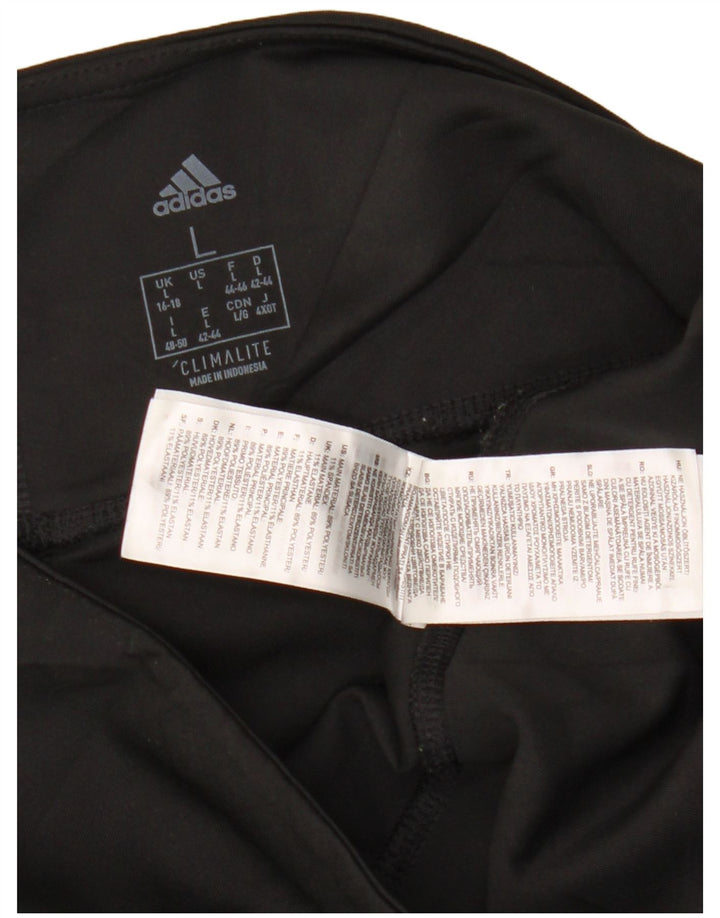 Adidas Damen Climalite Leggings UK 16/18 Large Schwarz Polyester