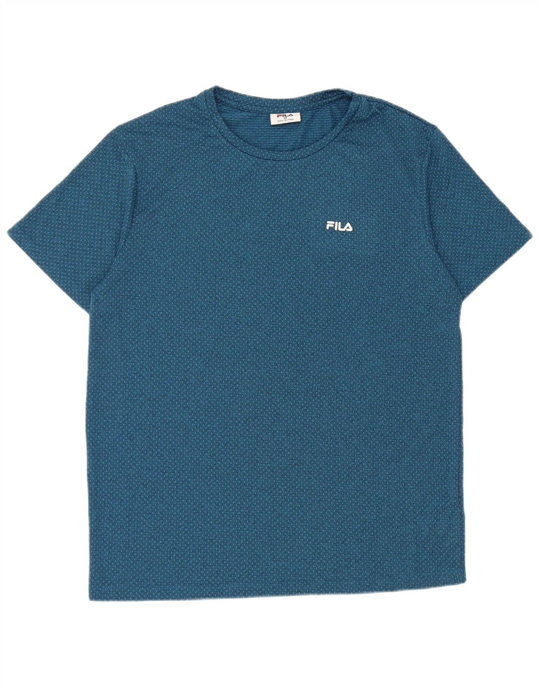 Fila Herren T-Shirt Top Mittelblau gepunktetes Polyester