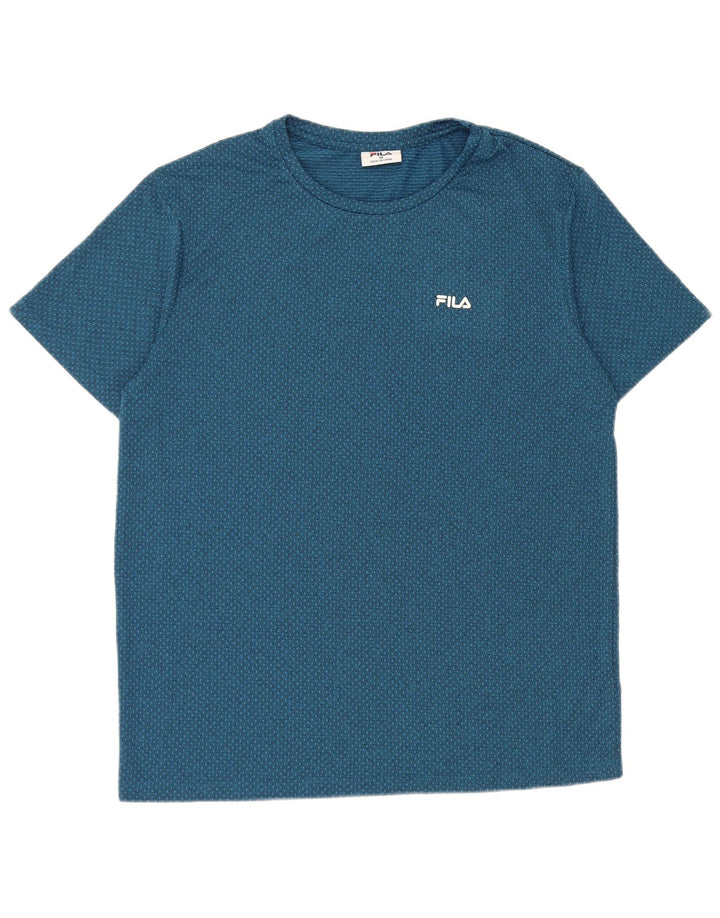 Fila Herren T-Shirt Top Mittelblau gepunktetes Polyester