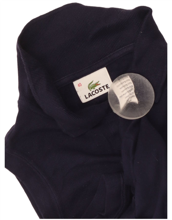 Ärmelloses Lacoste-Poloshirt für Damen, Größe 40, mittelmarineblaue Baumwolle