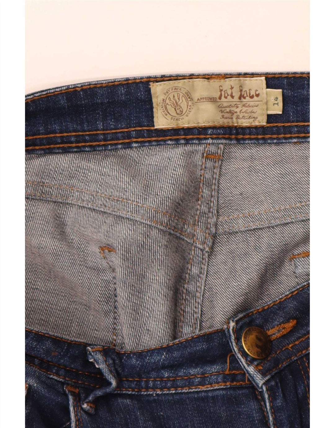 Fat Face Damen Slim Jeans UK 14 Large W38 L27 Blau