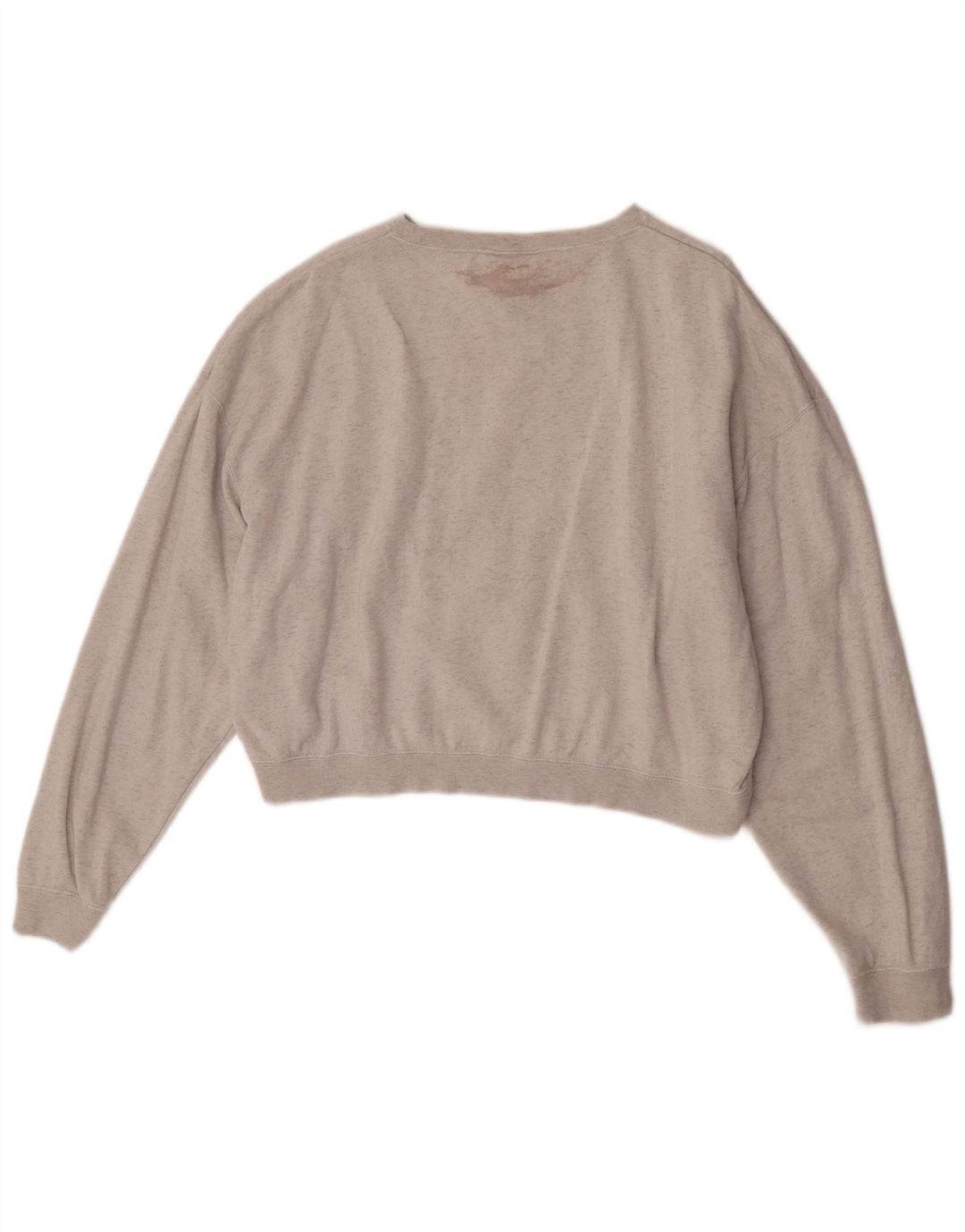Nike Womens Crop Oversized Sweatshirt Pullover UK 14 Mittelgrau gestreift
