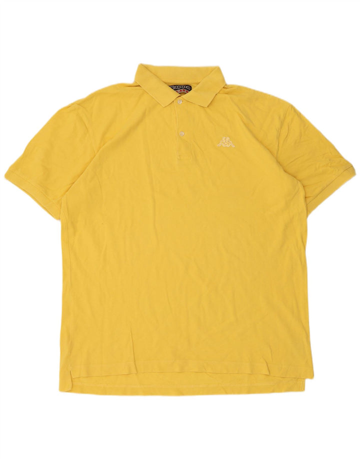 Kappa Herren Poloshirt 2XL Gelb Baumwolle