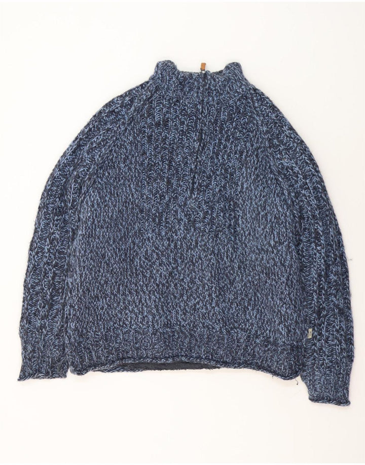 Fat Face Herren-Pullover mit Reißverschluss am Hals, XL, marineblau gesprenkelte Wolle