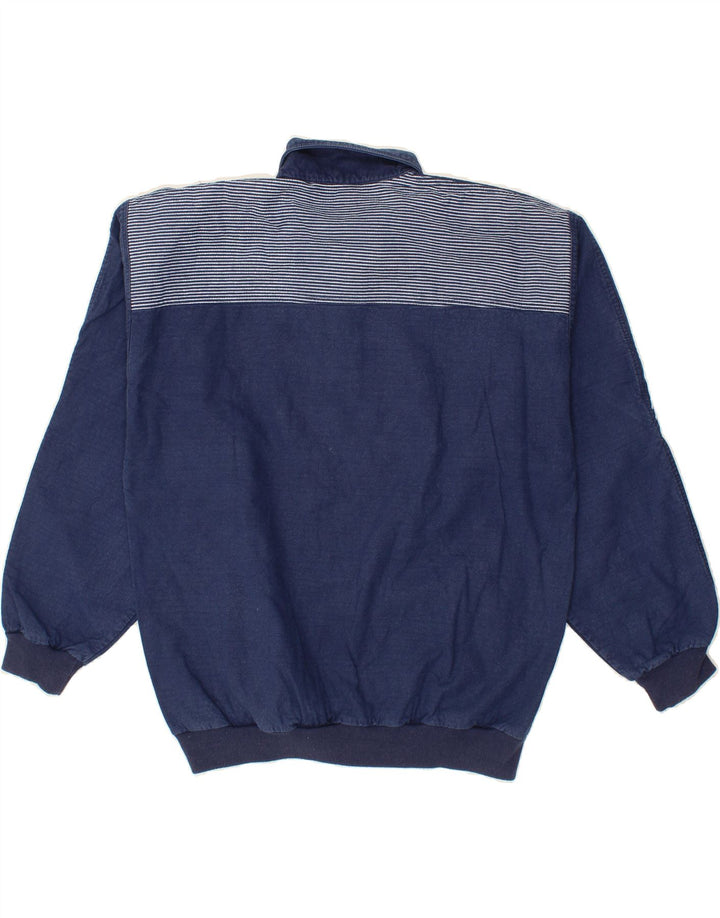VINTAGE Herren-Sweatshirt mit Rollkragen, IT 50, mittelblau gestreift