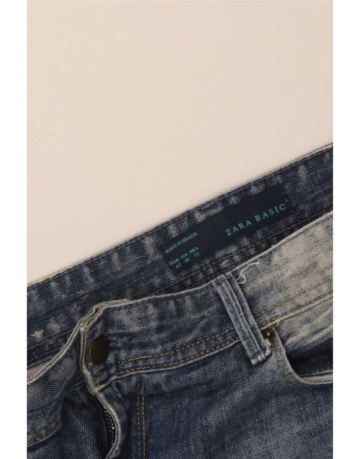 Zara Damen Distressed Slim Jeans EU 42 Large W32 L30 Blau