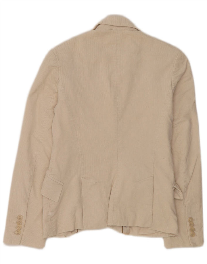 Zara Damen 2-Knopf-Blazer aus Cord, EU 36, XS, gebrochene weiße Baumwolle