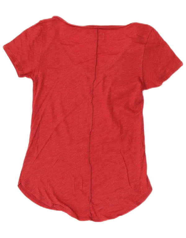 Hollister Damen Grafik-T-Shirt-Oberteil UK 4 XS Rot