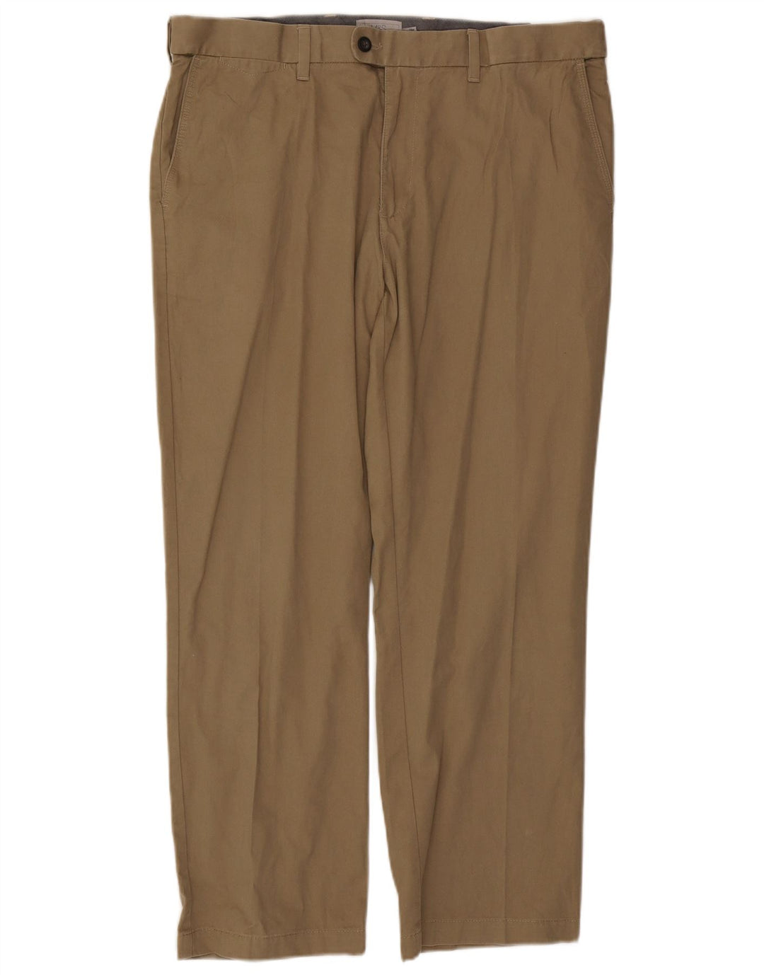 Marks & Spencer Herren-Anzughose, gerade, normal, W38, L29, Khaki, Baumwolle