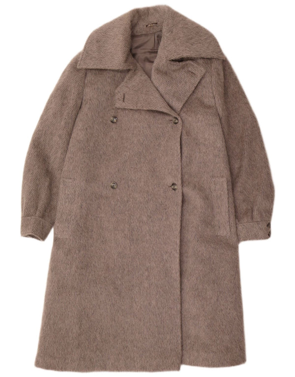 Vintage Damen Zweireihiger Mantel EU 44 XL Grau