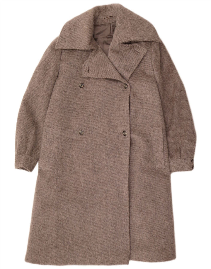 Vintage Damen Zweireihiger Mantel EU 44 XL Grau