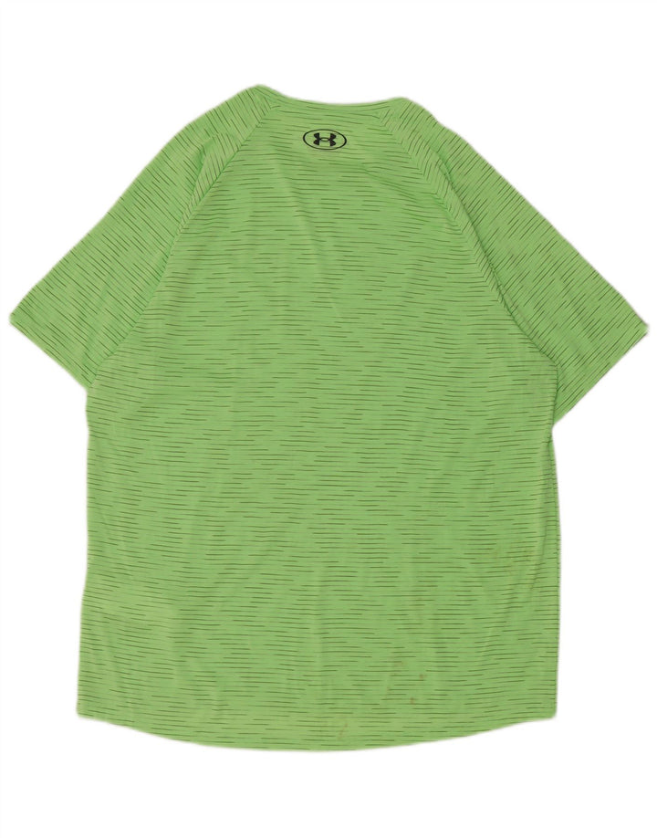 Under Armour Herren-T-Shirt-Oberteil, großes grünes Nadelstreifen-Polyester