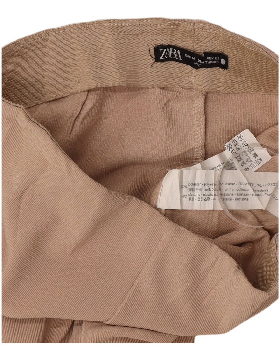 Zara Damen Leggings Medium W28 L30 Braunes Nadelstreifen-Polyester