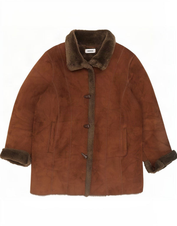 Wallis Damen Übergroßer Sherpa-Mantel UK 16 Large Braunes Acryl