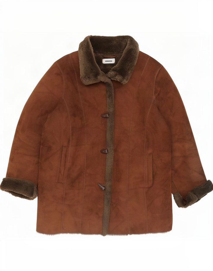 Wallis Damen Übergroßer Sherpa-Mantel UK 16 Large Braunes Acryl