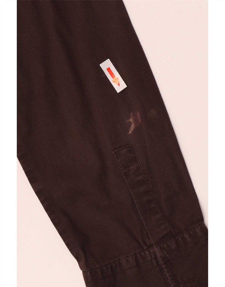 Benetton Formales Damenhemd UK 12 aus mittelbrauner Baumwolle