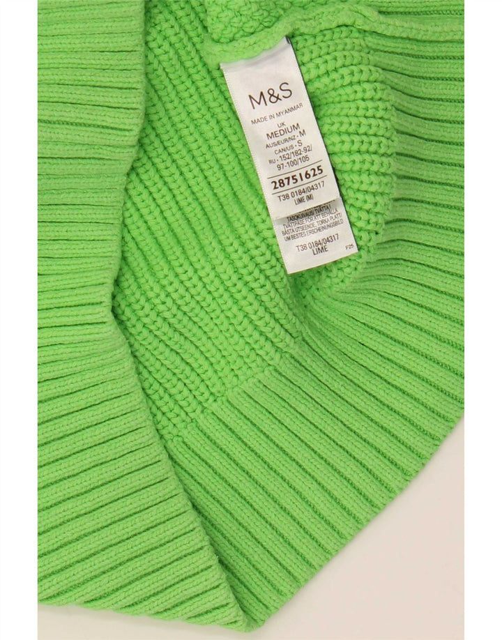 Marks & Spencer Damen Crop Crew Neck Pullover Pullover UK 14 Mittelgrün