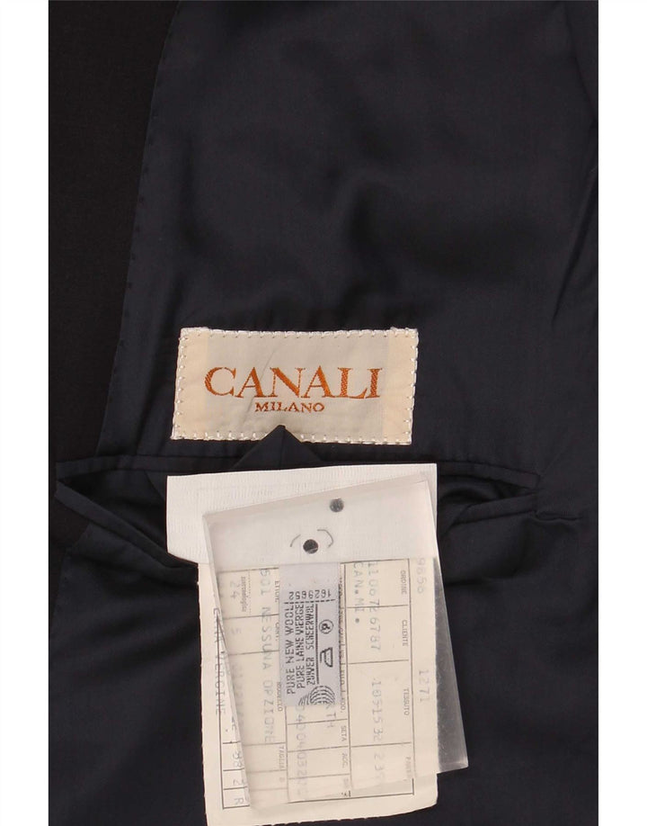 Canali Herren 2-Knopf-Blazerjacke IT 58 4XL Marineblaue Schurwolle
