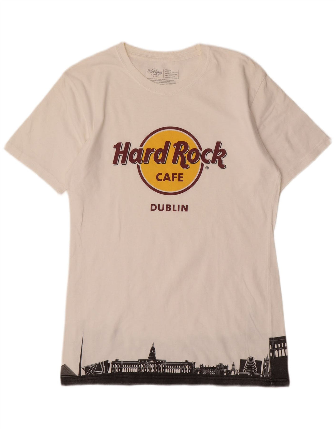 Hard Rock Cafe Herren Dublin Grafik-T-Shirt aus mittelweißer Baumwolle