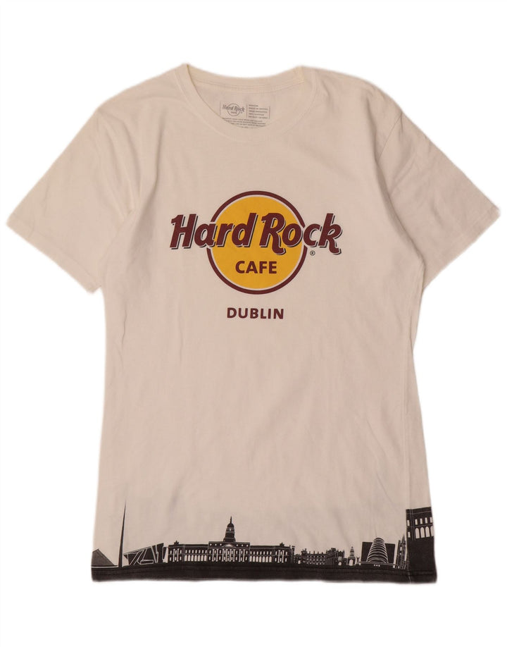 Hard Rock Cafe Herren Dublin Grafik-T-Shirt aus mittelweißer Baumwolle