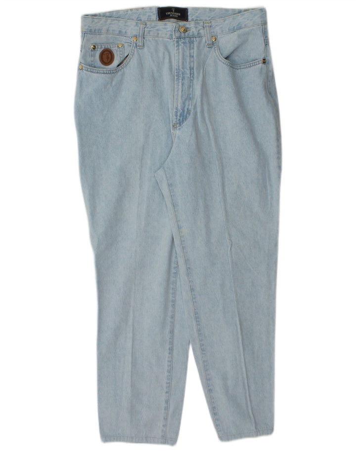 Trussardi Herren-Cropped-Jeans W34 L25 Blaue Baumwolle