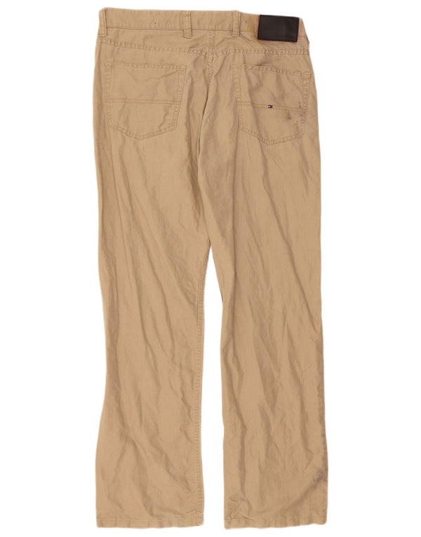 Tommy Hilfiger Herren gerade Freizeithose W36 L31 Beige Leinen
