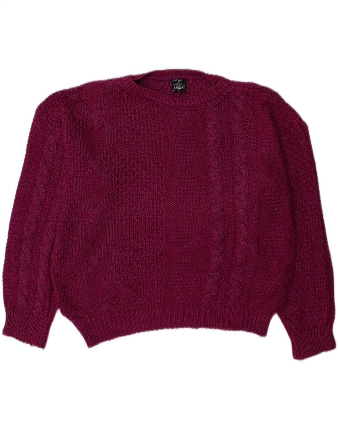 VINTAGE Womens Oversized Crew Neck Jumper Sweater EU 40 Medium Burgundy Vintage Vintage and Second-Hand Vintage from Messina Hembry 