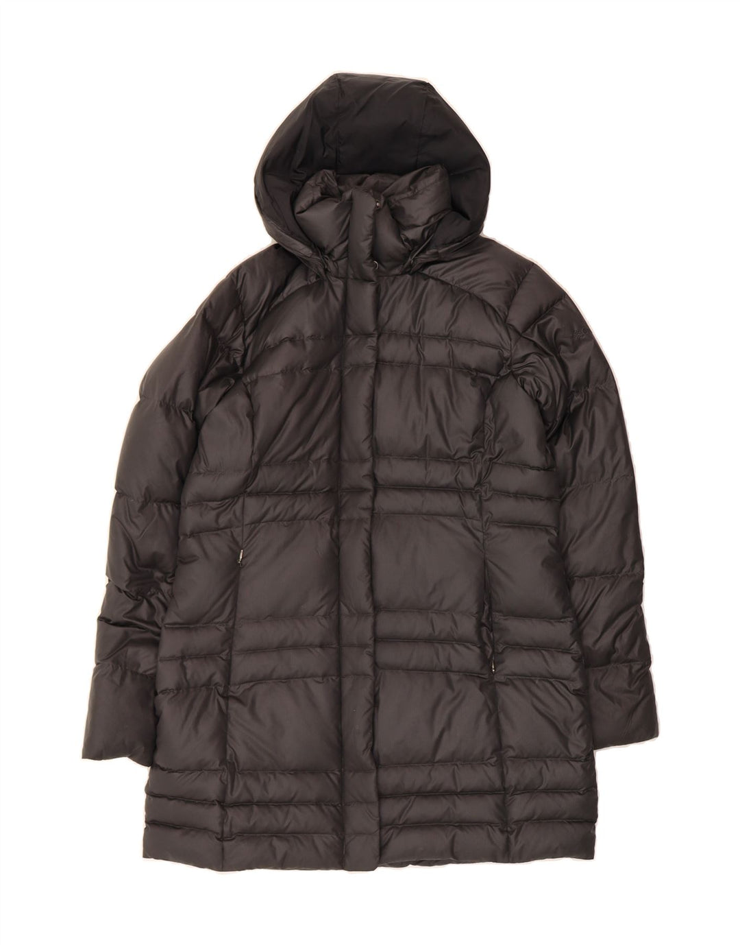 COLUMBIA Womens Hooded Padded Coat UK 16 Large Grey Polyester Vintage Columbia and Second-Hand Columbia from Messina Hembry 