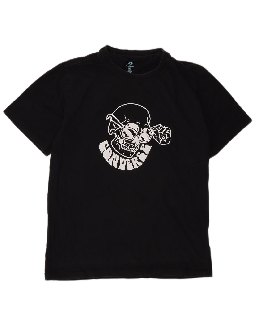 Converse Herren-T-Shirt mit Grafik, Größe S, schwarze Baumwolle